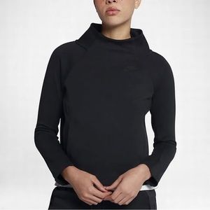 NWT Nike Womens Tech Pack Fleece Mock Neck‎ Top Black Medium